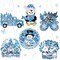 6-Piece Winter Diamond Painting Hanging Sign Set – 5D DIY Snowman & Gnome Art Pendants, Acrylic Tree, Wreath & Truck Ornaments for Wall & Window Decor